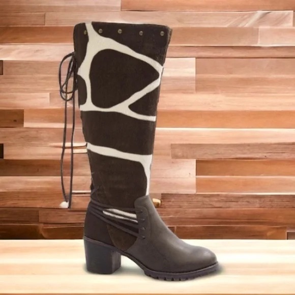 Cato Shoes - Cato | Giraffe Fur Lace-up Boots Various Sizes Available.